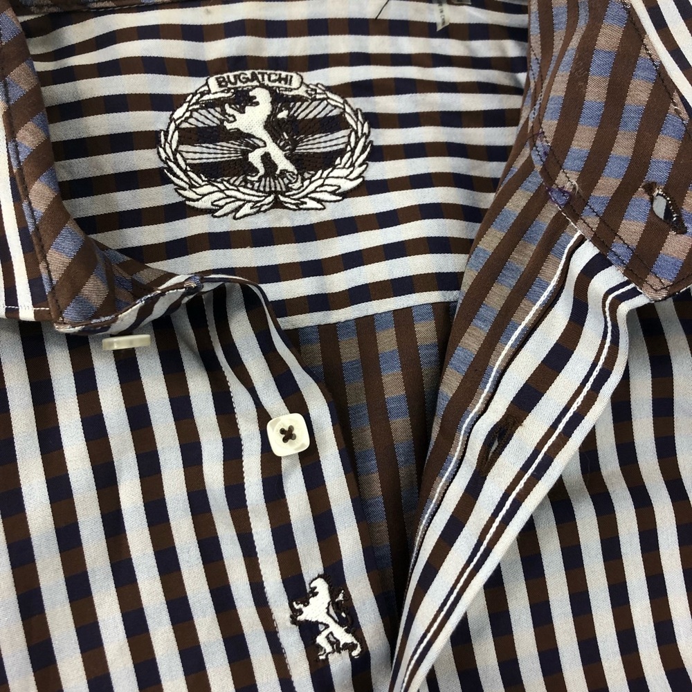 Bugatchi Nice Striped Button Up Collared Shirt - image 4